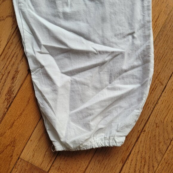 Harem Pants Women's Thai Smocked Waist Cotton Pants in White S - Picture 3 of 11